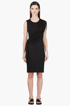 GIVENCHY BLACK DRAPE DRESS