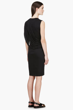 GIVENCHY BLACK DRAPE DRESS